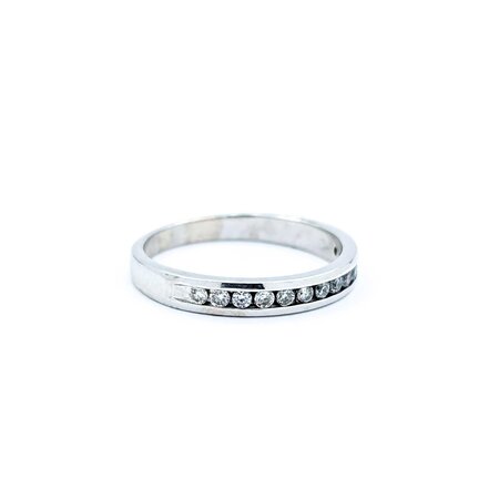 Ring Channel Set .25ctw Round Diamonds 14kw 3mm sz7.5 2.5g 225010050