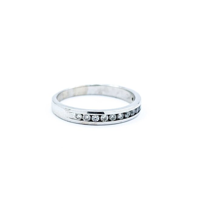 Ring Channel Set .25ctw Round Diamonds 14kw 3mm sz7.5 2.5g 225010050