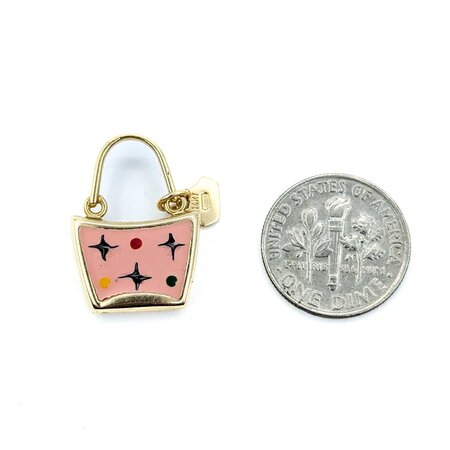 Pendant Star & Dot Enamel Handbag 14ky 33x15mm 2.26g 125020006