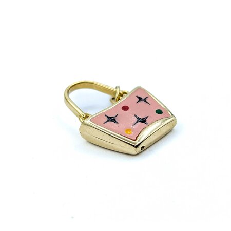 Pendant Star & Dot Enamel Handbag 14ky 33x15mm 2.26g 125020006