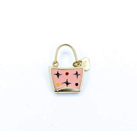 Pendant Star & Dot Enamel Handbag 14ky 33x15mm 2.26g 125020006