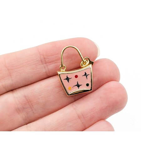 Pendant Star & Dot Enamel Handbag 14ky 33x15mm 2.26g 125020006