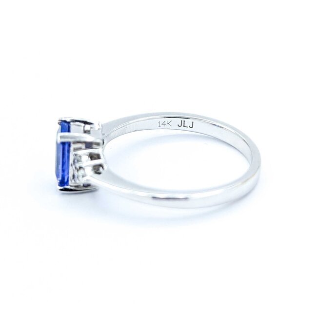 Ring .04ctw Round Diamonds 1ct Purple Tanzanite 14kw Sz7 2.87g 225010082