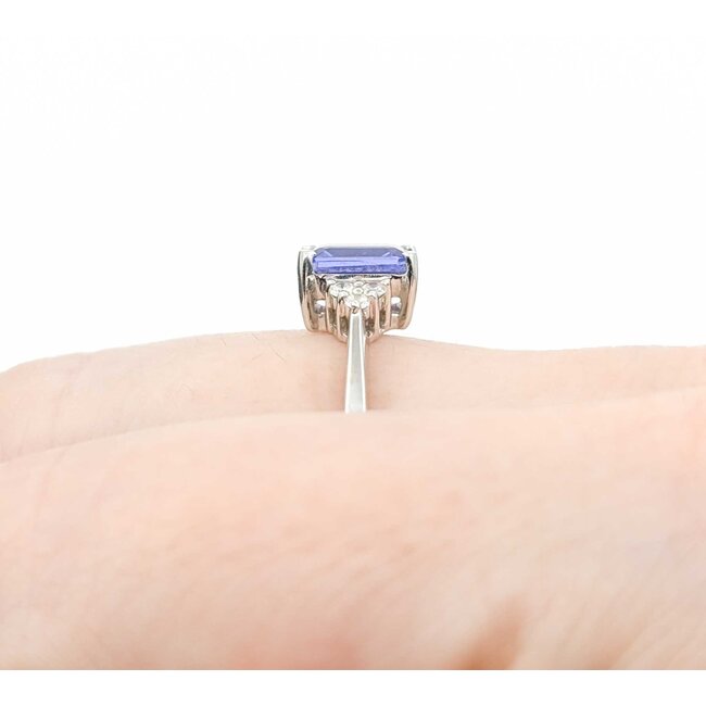 Ring .04ctw Round Diamonds 1ct Purple Tanzanite 14kw Sz7 2.87g 225010082