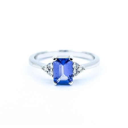 Ring .04ctw Round Diamonds 1ct Purple Tanzanite 14kw Sz7 2.87g 225010082