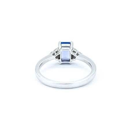 Ring .04ctw Round Diamonds 1ct Purple Tanzanite 14kw Sz7 2.87g 225010082