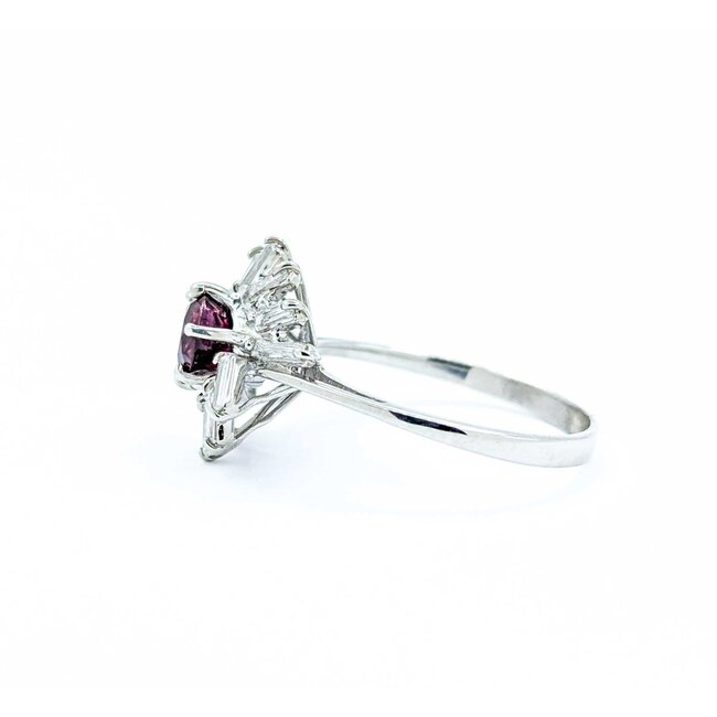 Ring .30ctw Baguette Diamonds .93ct Ruby 18kw Sz6 2.56g 225010086