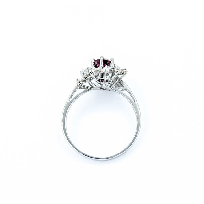 Ring .30ctw Baguette Diamonds .93ct Ruby 18kw Sz6 2.56g 225010086