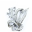 Brooch Floral 1.50ctw Round Diamonds 18kw 2x1.25" 11.94g 225010108