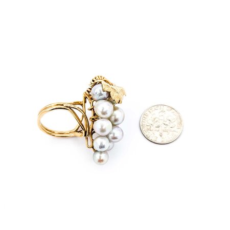 Ring Grape Stem 6.5-7.5mm Pearls 14ky 1.33x.8" Sz6.5 12.86g 225010064