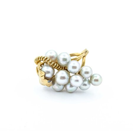 Ring Grape Stem 6.5-7.5mm Pearls 14ky 1.33x.8" Sz6.5 12.86g 225010064