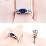 Ring .18ctw Round Diamonds .92ct Sapphire 18kw .6x.1" Sz7.5 2.86g 225010063