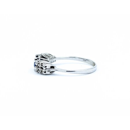 Ring .18ctw Round Diamonds .92ct Sapphire 18kw .6x.1" Sz7.5 2.86g 225010063