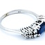 Ring .18ctw Round Diamonds .92ct Sapphire 18kw .6x.1" Sz7.5 2.86g 225010063