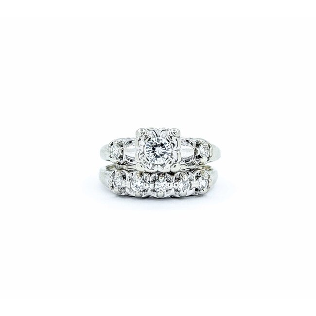 Wedding Set .39ctw Round Diamonds 14kw Sz5 5.27g 225010077