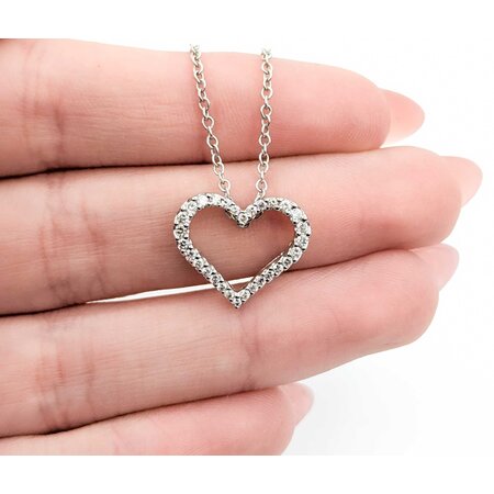 Pendant Heart .30ctw Round Diamonds 14kw .6x.55" 2.87g 225010084