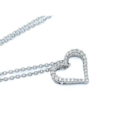 Pendant Heart .30ctw Round Diamonds 14kw .6x.55" 2.87g 225010084