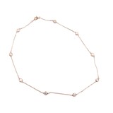  Necklace Station 1.55ctw Round Diamonds 14ky 16" 3.95g 225010094