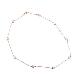 Necklace Station 1.55ctw Round Diamonds 14ky 16" 3.95g 225010094