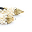 Necklace 4-5mm Pearl 4mm Onyx Beeds 14ky .65" Wide 17" 86.6g 225010080