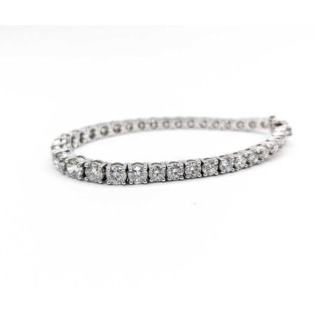 Bracelet 14.83ctw Round Diamonds 14kw 4-6mm 7.25" 18.26g 225030001