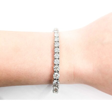 Bracelet 14.83ctw Round Diamonds 14kw 4-6mm 7.25" 18.26g 225030001