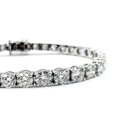 Bracelet 14.83ctw Round Diamonds 14kw 4-6mm 7.25" 18.26g 225030001