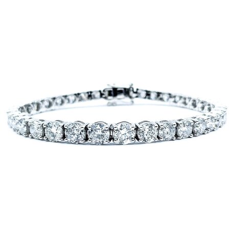 Bracelet 14.83ctw Round Diamonds 14kw 4-6mm 7.25" 18.26g 225030001