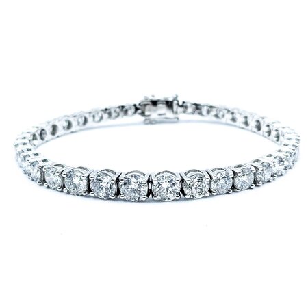Bracelet 14.83ctw Round Diamonds 14kw 4-6mm 7.25" 18.26g 225030001
