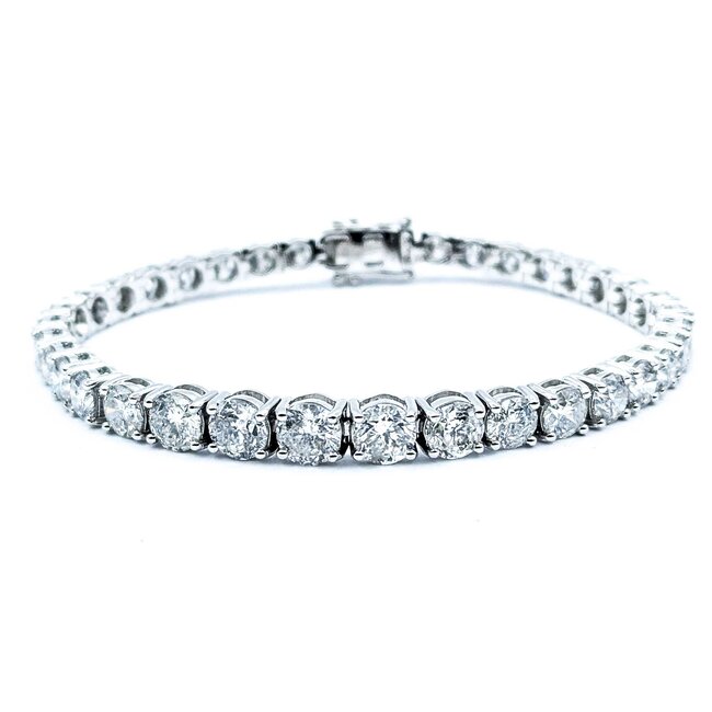 Bracelet 14.83ctw Round Diamonds 14kw 4-6mm 7.25" 18.26g 225030001