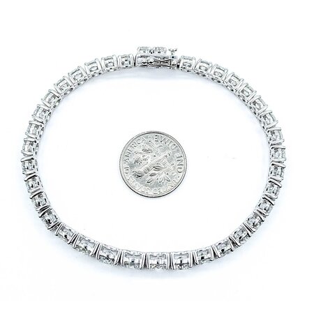 Bracelet 14.83ctw Round Diamonds 14kw 4-6mm 7.25" 18.26g 225030001