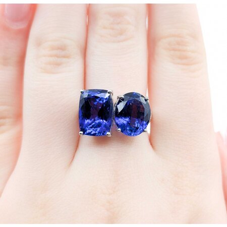 Ring .23ctw Round Diamonds 10.91ctw Tanzanite Platinum Sz7 10.7g 225030003