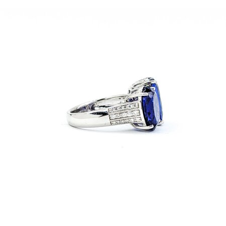 Ring .23ctw Round Diamonds 10.91ctw Tanzanite Platinum Sz7 10.7g 225030003