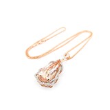  Necklace 1.37ctw Round Diamonds 20.83ct Morganite 14kr 47.5x22mm 18" 19.1g 225030009
