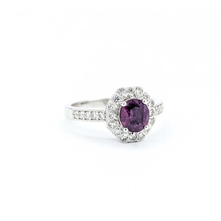 Ring .42ctw Round Diamonds 1.19ct GIA Kashmir Sapphire Platinum Sz7 6.9g 225030016