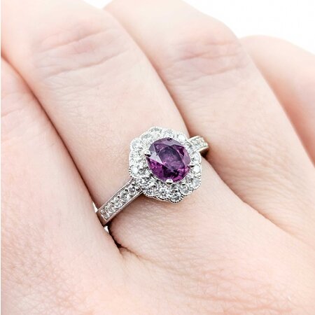 Ring .42ctw Round Diamonds 1.19ct GIA Kashmir Sapphire Platinum Sz7 6.9g 225030016
