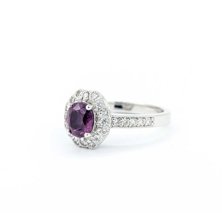 Ring .42ctw Round Diamonds 1.19ct GIA Kashmir Sapphire Platinum Sz7 6.9g 225030016