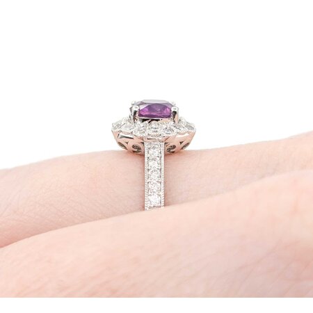 Ring .42ctw Round Diamonds 1.19ct GIA Kashmir Sapphire Platinum Sz7 6.9g 225030016
