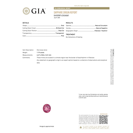 Ring .42ctw Round Diamonds 1.19ct GIA Kashmir Sapphire Platinum Sz7 6.9g 225030016