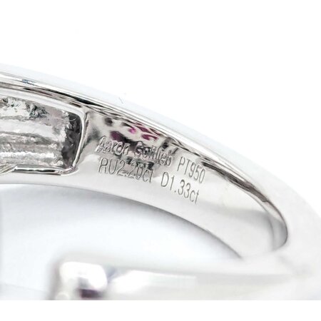 Ring 1.33ctw Round Diamonds 2.20ct GIA Ruby Platinum Sz7 16.2g 225030018