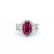 Ring 2.11ctw Round Diamonds 5.39ctw Ruby Platinum Sz7 10.5g 225030028