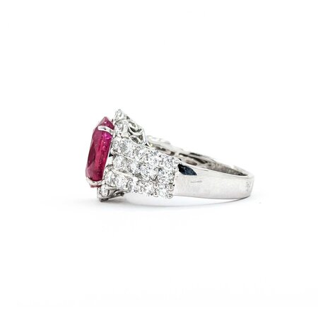 Ring 2.11ctw Round Diamonds 5.39ctw Ruby Platinum Sz7 10.5g 225030028