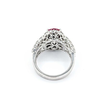 Ring 2.11ctw Round Diamonds 5.39ctw Ruby Platinum Sz7 10.5g 225030028