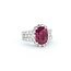 Ring 2.11ctw Round Diamonds 5.39ctw Ruby Platinum Sz7 10.5g 225030028