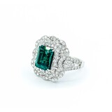  Ring 1.63ctw Round Diamonds 3.45ct GIA Emerald Platinum Sz7 9.9g 225030032