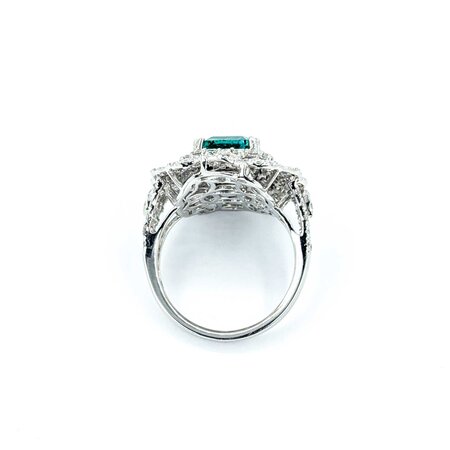 Ring 1.63ctw Round Diamonds 3.45ct GIA Emerald Platinum Sz7 9.9g 225030032