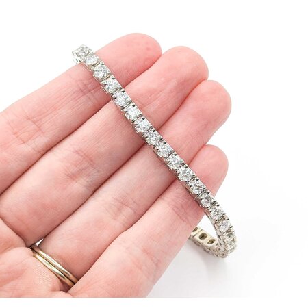 Bracelet 7.97ctw Round Diamonds 14kw 7" 17.8g 225030007