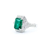  Ring .98ctw Round Diamonds 5.19ct GIA Emerald Platinum Sz7 8.3g 225030017