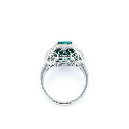 Ring .98ctw Round Diamonds 5.19ct GIA Emerald Platinum Sz7 8.3g 225030017
