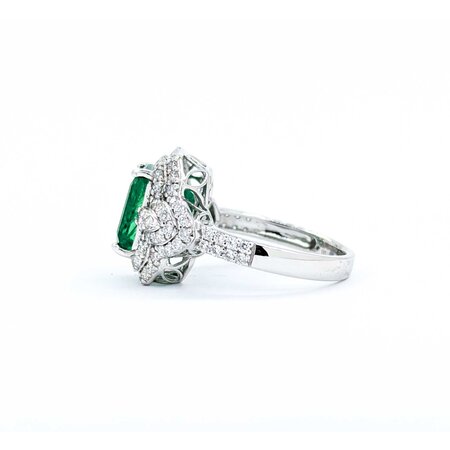 Ring .98ctw Round Diamonds 5.19ct GIA Emerald Platinum Sz7 8.3g 225030017
